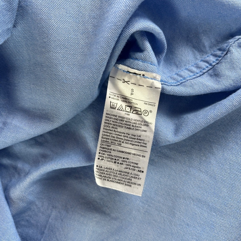 Gap Oxford Shirt S Blue Boyfriend Fit Button Down Top Capsule Wardrobe Layering - Picture 5 of 11
